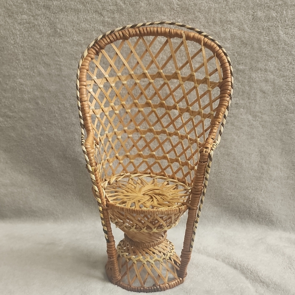 Woven Rattan Miniature Chair - Natural Brown